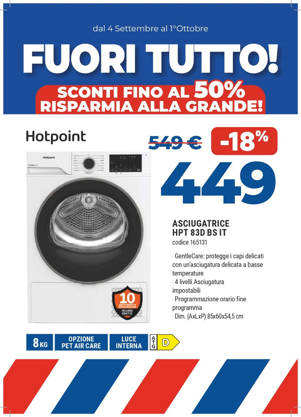 ASCIUGATRICE HPT83DBSIT HOTPOINT ARISTON